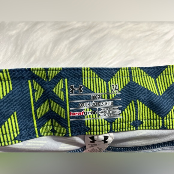 Under Armour Men’s Blue and Green Pattern Swim Shorts, Size 34 Men’s - Picture 4 of 5